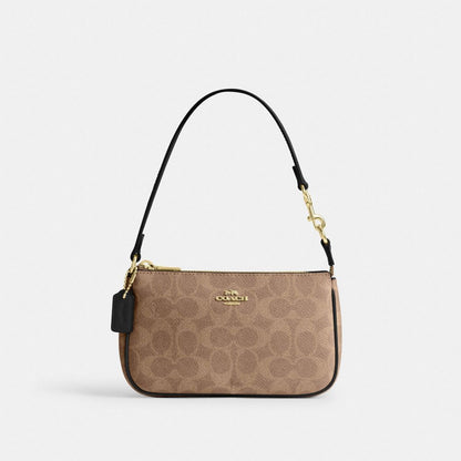 Coach Nolita 19 In Signature Canvas Gold Tan Black