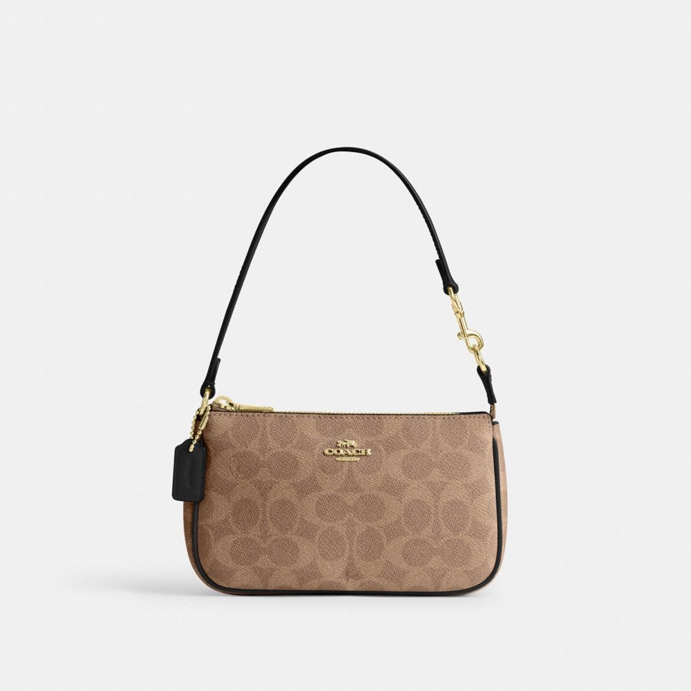 Coach Nolita 19 In Signature Canvas Gold Tan Black
