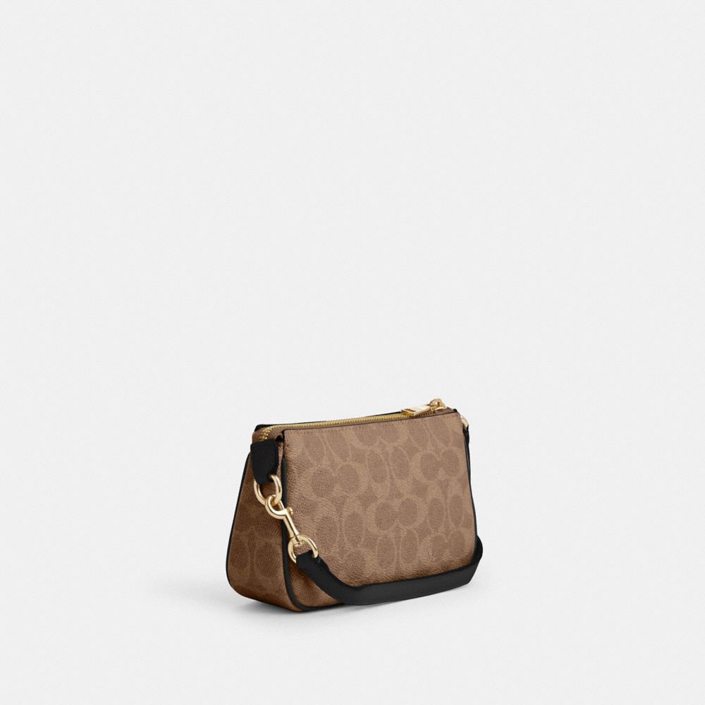 Coach Nolita 19 In Signature Canvas Gold Tan Black
