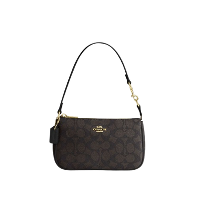 Coach Nolita 19 In Signature Canvas Gold Walnut Black