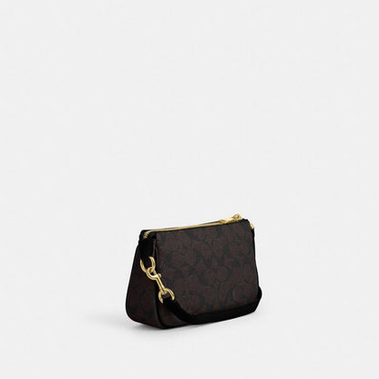 Coach Nolita 19 In Signature Canvas Gold Walnut Black