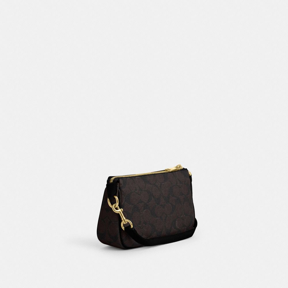 Coach Nolita 19 In Signature Canvas Gold Walnut Black