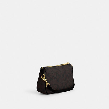 Coach Nolita 19 In Signature Canvas Gold Walnut Black