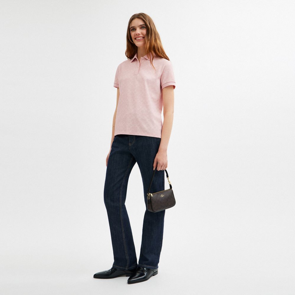 Coach Nolita 19 In Signature Canvas Gold Walnut Black