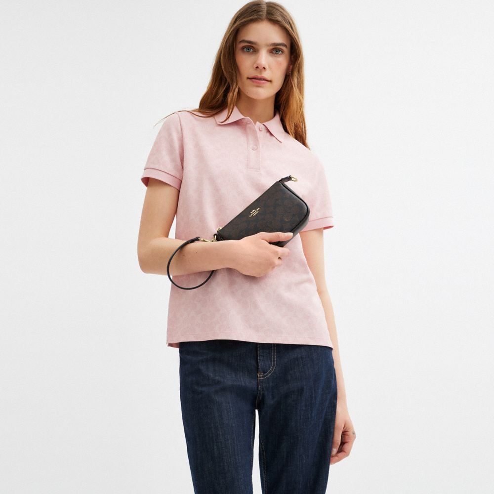 Coach Nolita 19 In Signature Canvas Gold Walnut Black