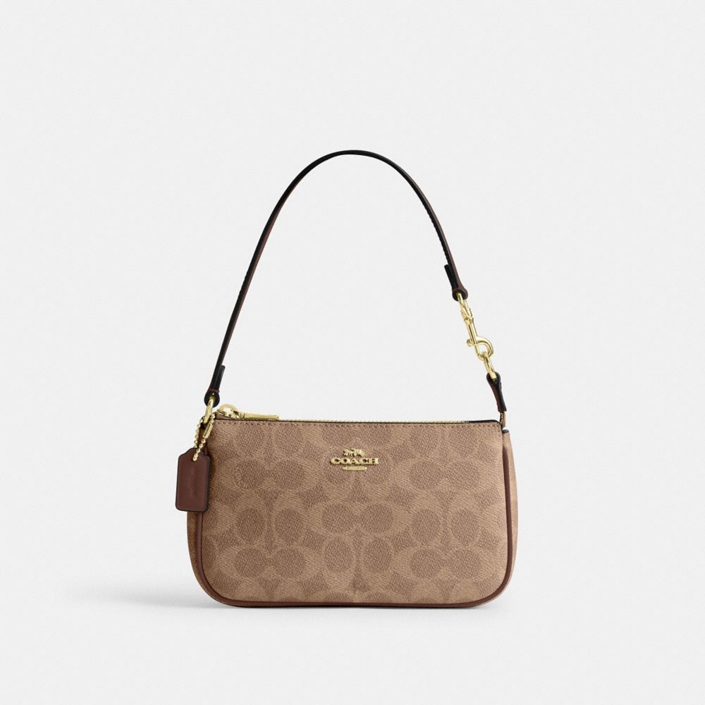 Coach Nolita 19 In Signature Canvas Gold Tan Brown