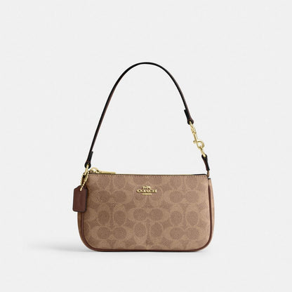 Coach Nolita 19 In Signature Canvas Gold Tan Brown