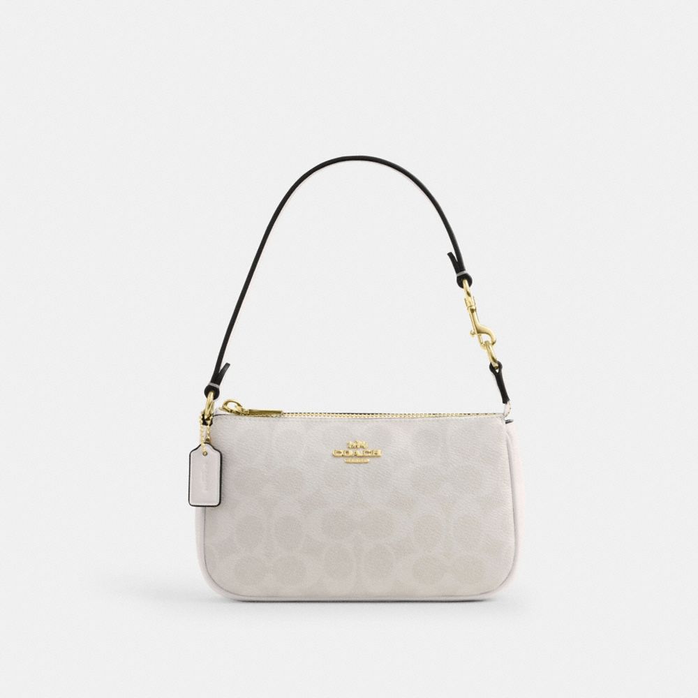 Coach Nolita 19 In Signature Canvas Gold White Chalk