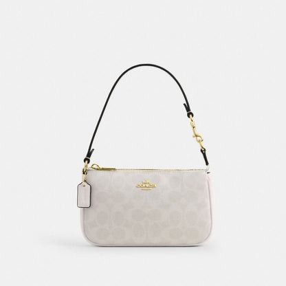Coach Nolita 19 In Signature Canvas Gold White Chalk