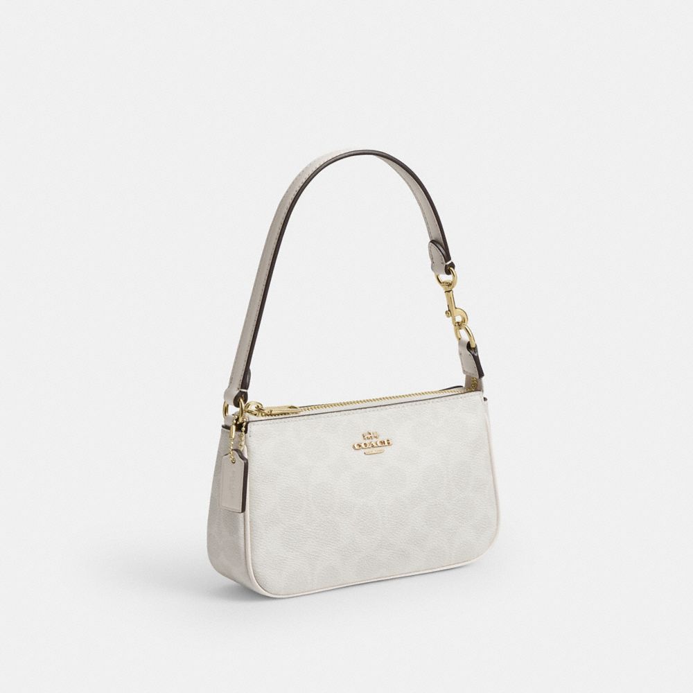 Coach Nolita 19 In Signature Canvas Gold White Chalk