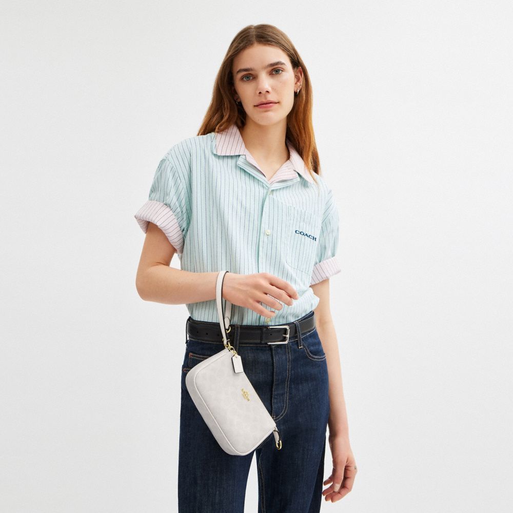 Coach Nolita 19 In Signature Canvas Gold White Chalk