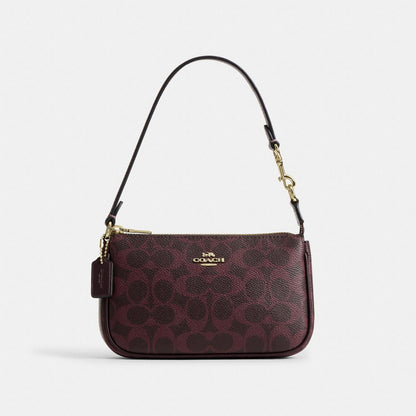 Coach Nolita 19 In Signature Canvas Gold/Black Currant
