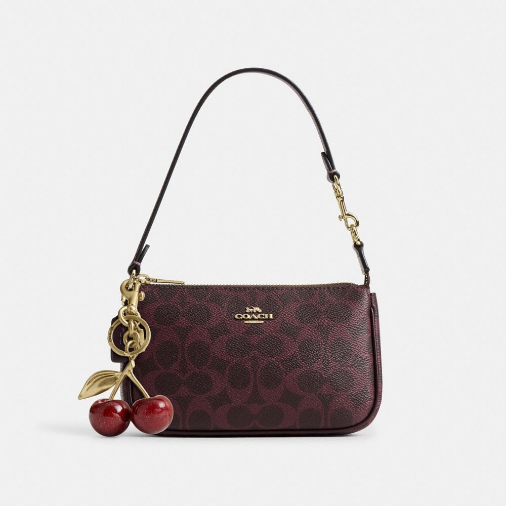 Coach Nolita 19 In Signature Canvas Gold/Black Currant