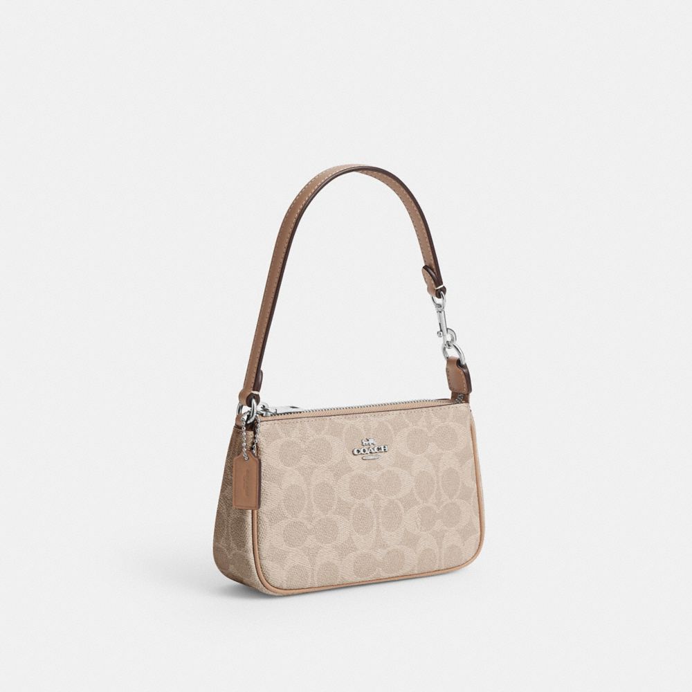 Coach Nolita 19 In Signature Canvas Silver Sand Taupe