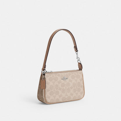 Coach Nolita 19 In Signature Canvas Silver Sand Taupe