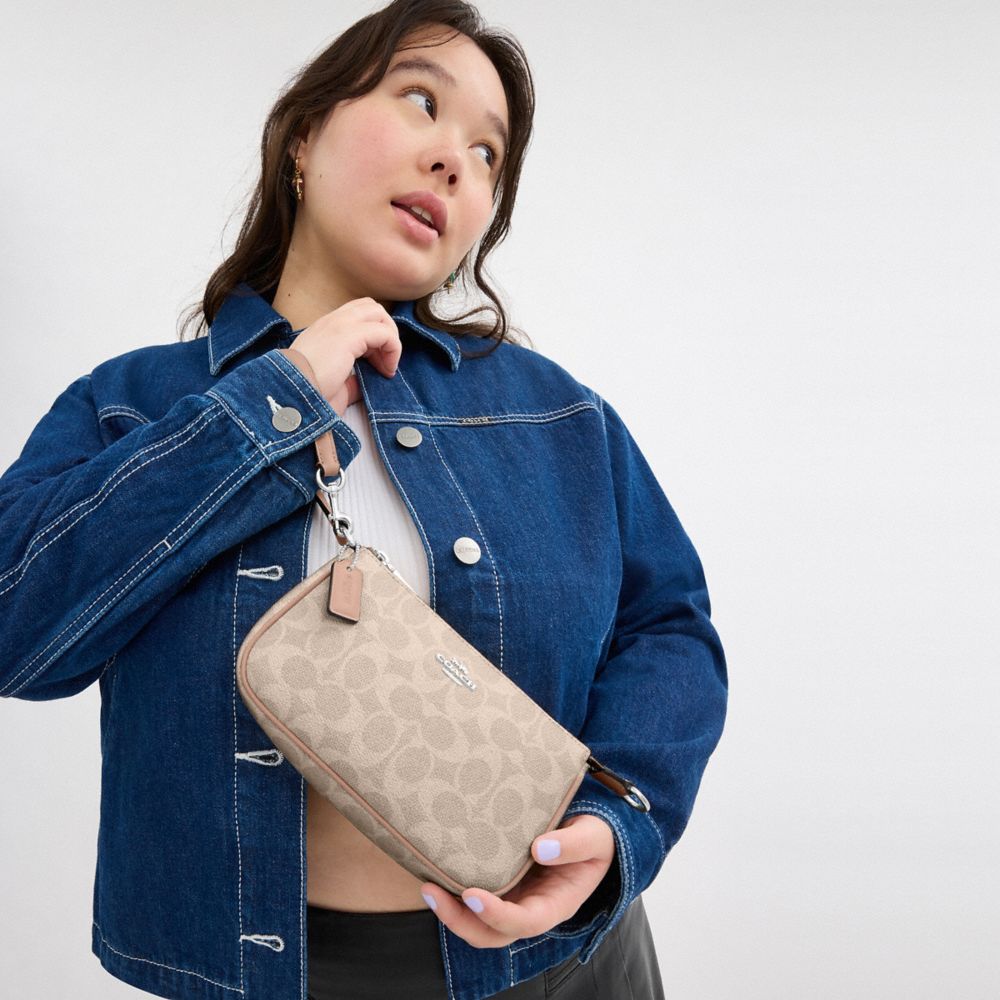 Coach Nolita 19 In Signature Canvas Silver