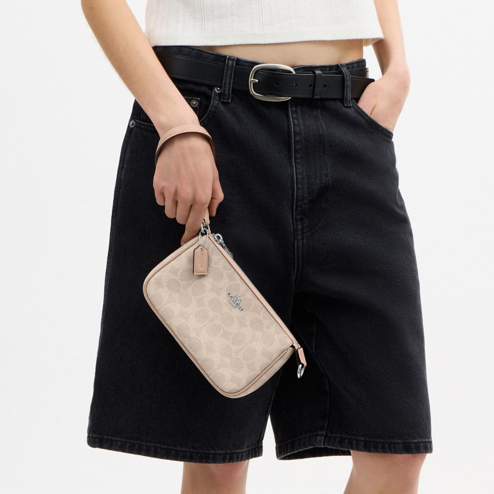 Coach Nolita 19 In Signature Canvas Silver Sand Taupe