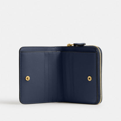 Coach New York Billfold Wallet Brass Navy