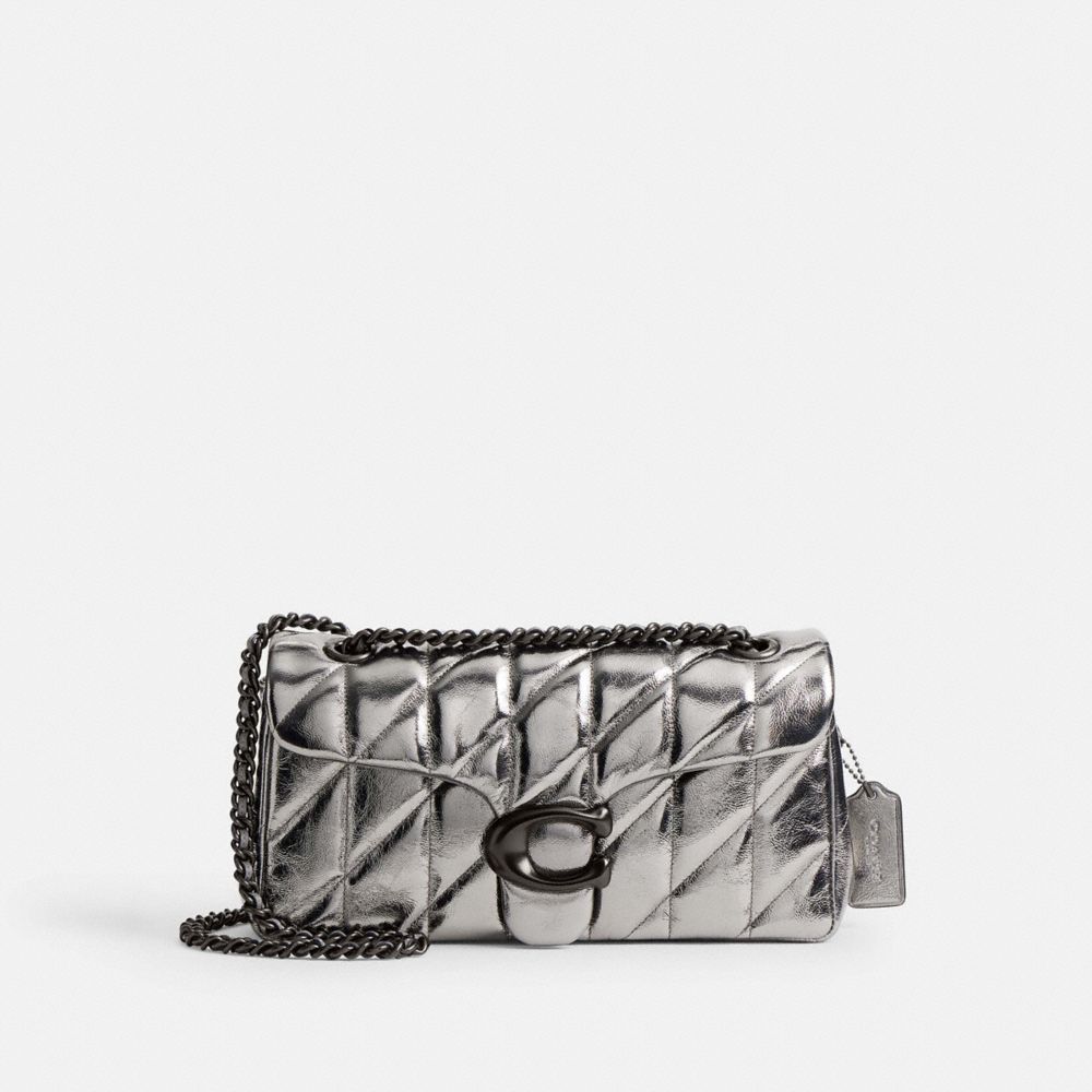 Tabby Shoulder Bag 26 With Quilting Pewter-Anthracite Pewter-Anthracite