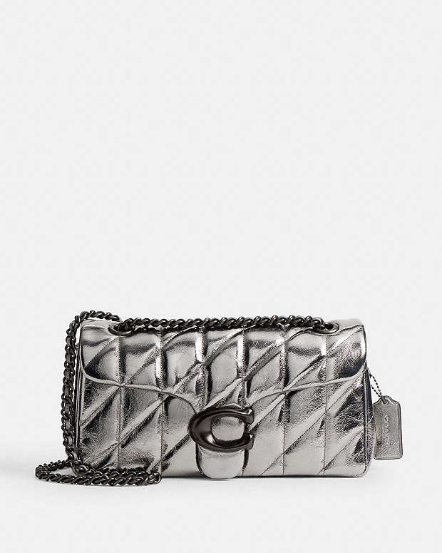 Tabby Shoulder Bag 26 With Quilting Pewter-Anthracite Pewter-Anthracite