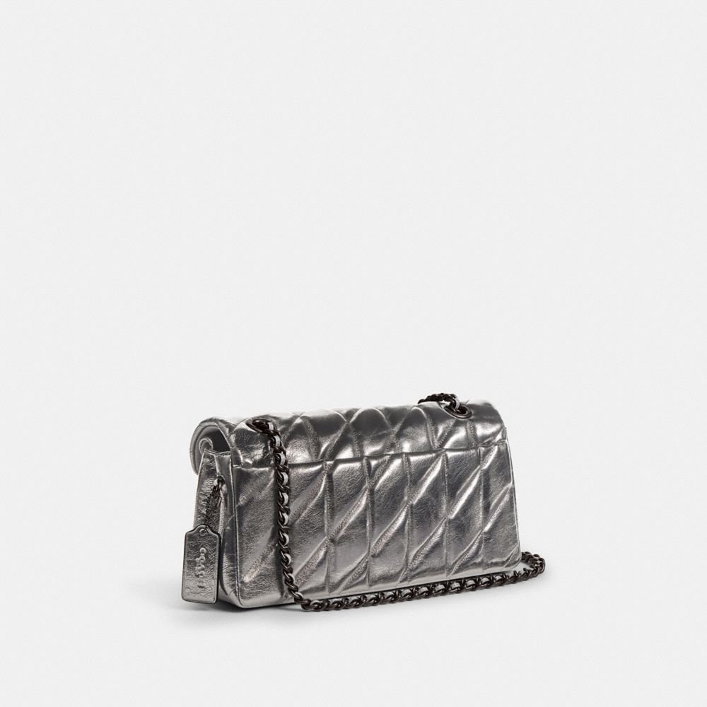 Tabby Shoulder Bag 26 With Quilting Pewter-Anthracite Pewter-Anthracite