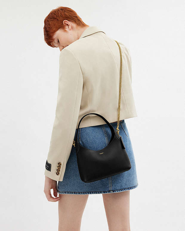 Brooklyn Shoulder Bag 23 Natural Grain Leather-Brass-Black Natural Grain Leather-Brass-Black
