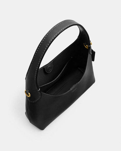 Brooklyn Shoulder Bag 23 Natural Grain Leather-Brass-Black Natural Grain Leather-Brass-Black