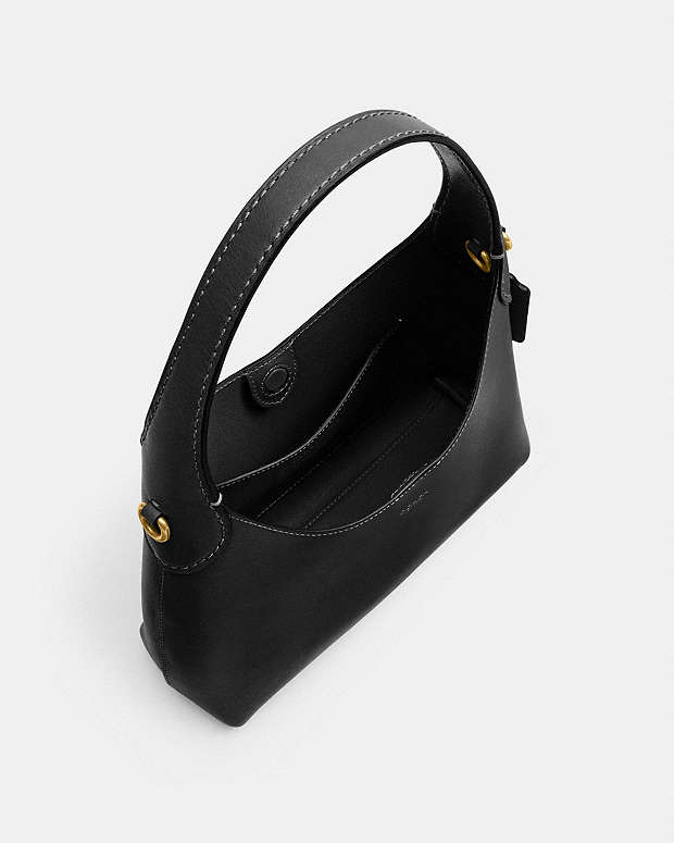 Brooklyn Shoulder Bag 23 Natural Grain Leather-Brass-Black Natural Grain Leather-Brass-Black