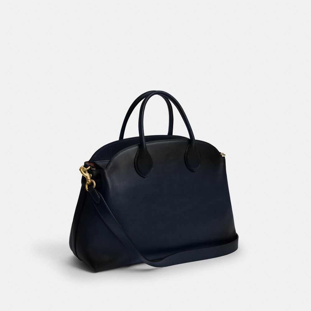 Coach Soft Empire Carryall Bag 40 Brass Dark Navy