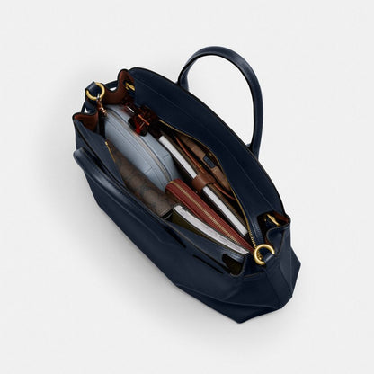 Coach Soft Empire Carryall Bag 40 Brass Dark Navy