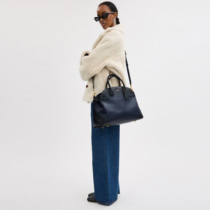 Coach Soft Empire Carryall Bag 40 Brass Dark Navy