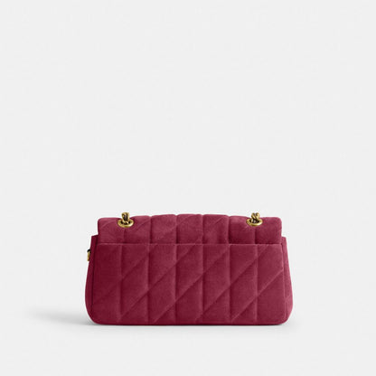 Coach Tabby Shoulder Bag 26 With Quilting Brass Dark Fuchsia