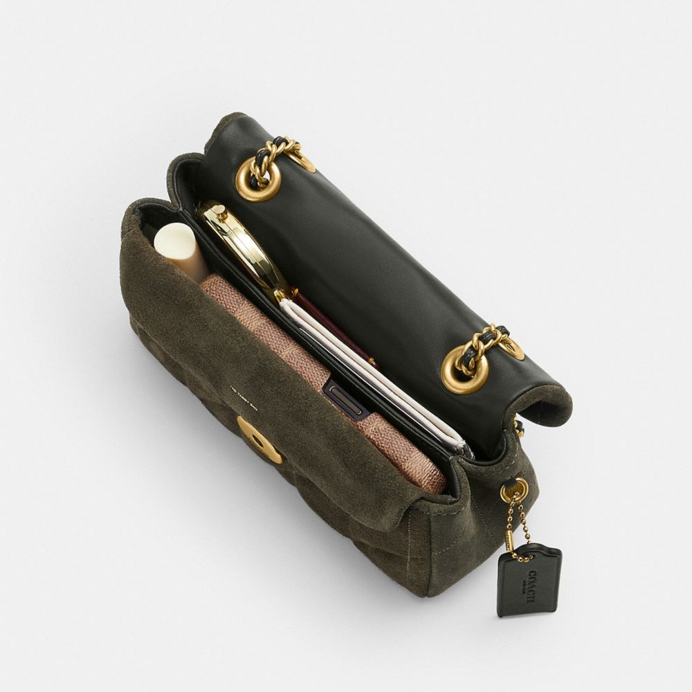 Tabby Shoulder Bag 20 With Quilting Brass-Olive Brass-Olive