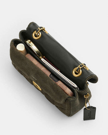 Tabby Shoulder Bag 20 With Quilting Brass-Olive Brass-Olive