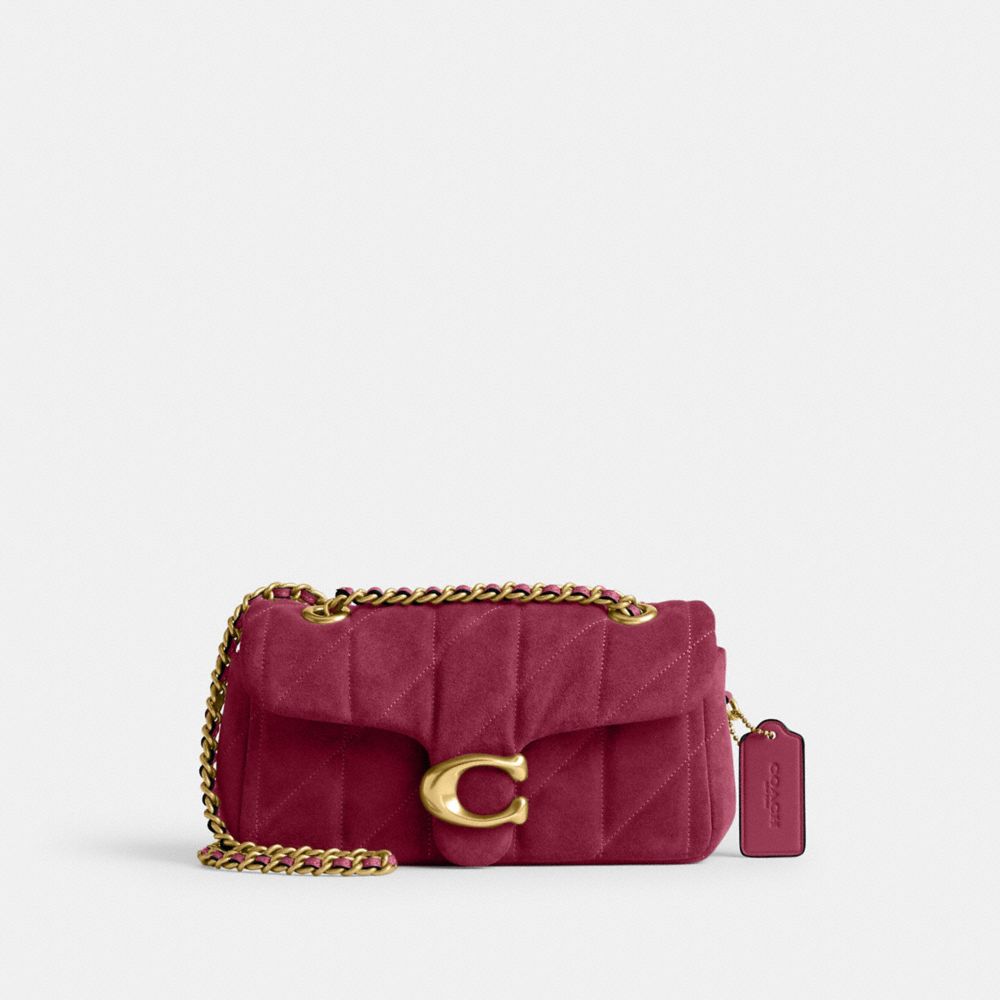 Coach Tabby Shoulder Bag 20 With Quilting Brass Dark Fuchsia