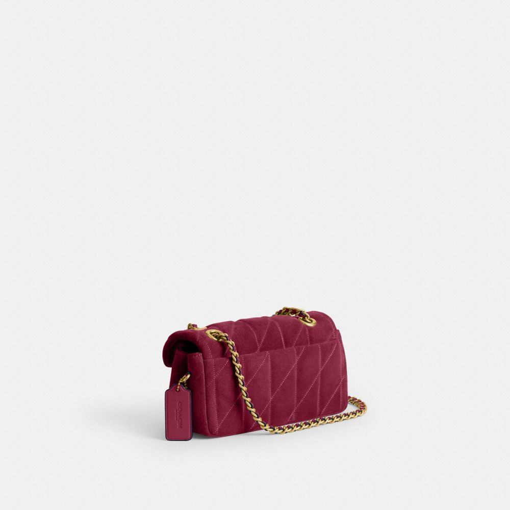 Coach Tabby Shoulder Bag 20 With Quilting Brass Dark Fuchsia