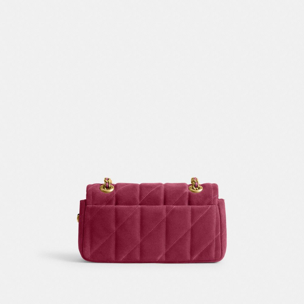 Coach Tabby Shoulder Bag 20 With Quilting Brass Dark Fuchsia