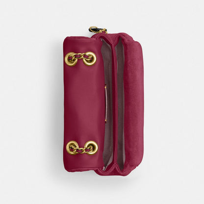Coach Tabby Shoulder Bag 20 With Quilting Brass Dark Fuchsia