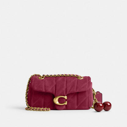 Coach Tabby Shoulder Bag 20 With Quilting Brass Dark Fuchsia