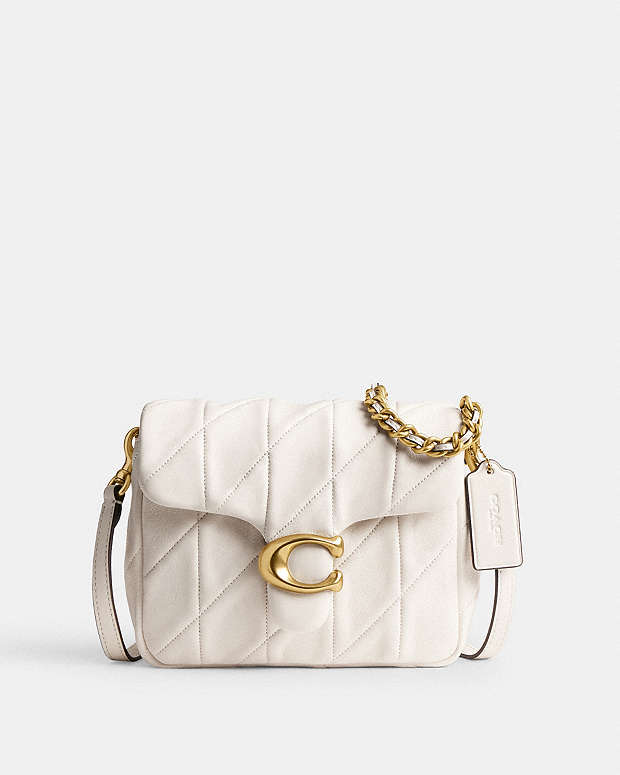 Times Square Tabby Shoulder Bag 17 With Quilting Brass-Chalk Brass-Chalk