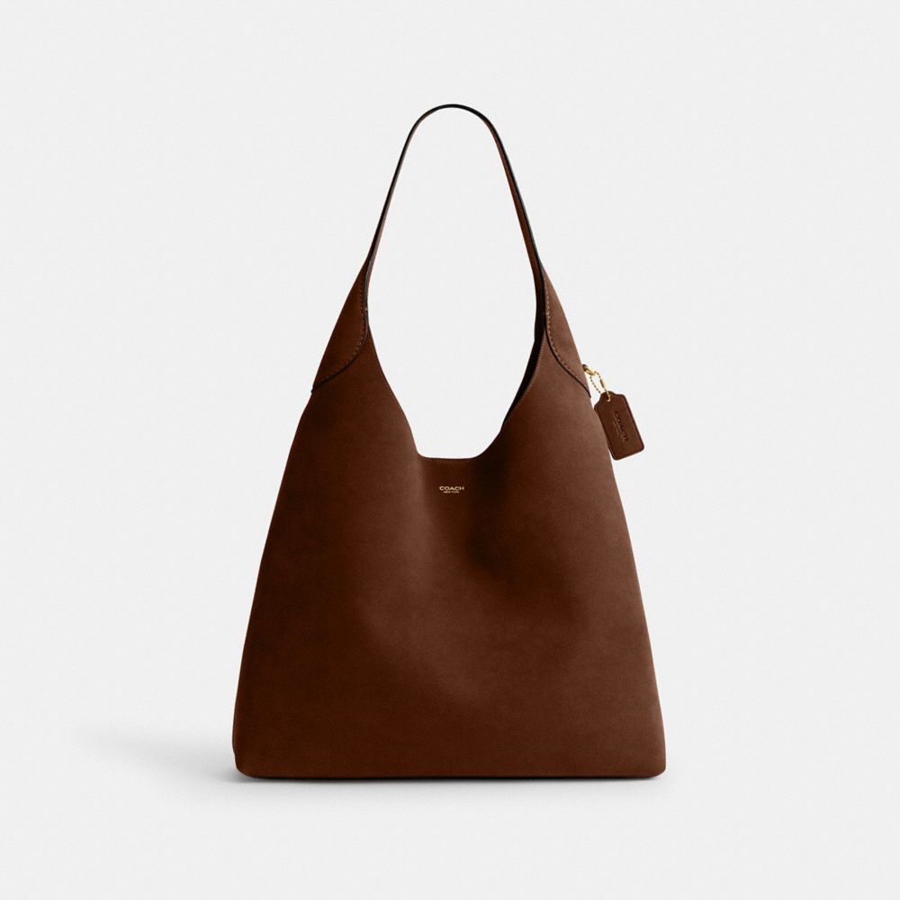 Brooklyn Shoulder Bag 39 Suede-Brass-Warm Brown Suede-Brass-Warm Brown