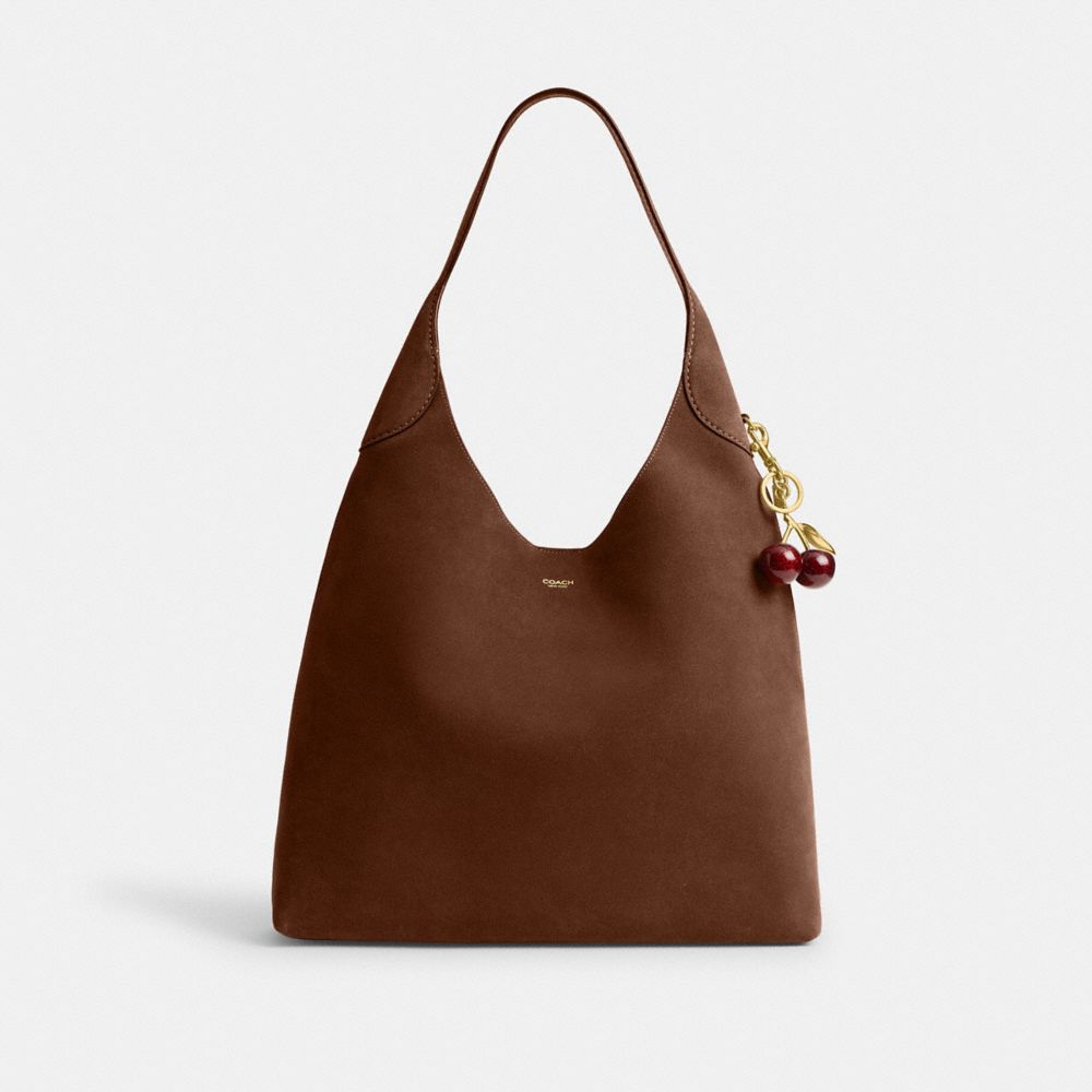 Brooklyn Shoulder Bag 39 Suede-Brass-Warm Brown Suede-Brass-Warm Brown