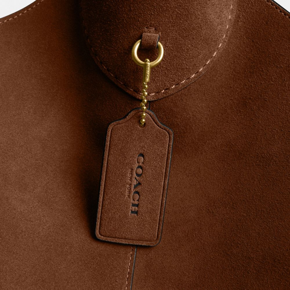 Brooklyn Shoulder Bag 39 Suede-Brass-Warm Brown Suede-Brass-Warm Brown