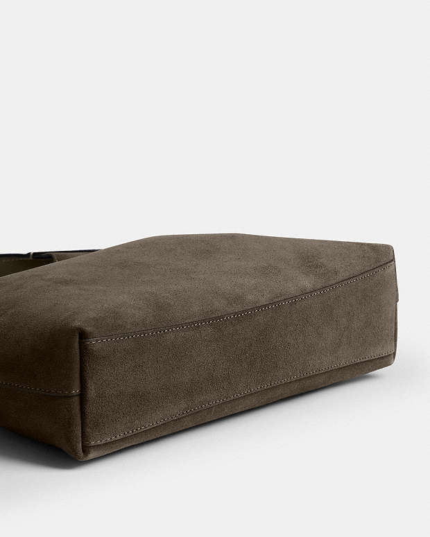 Brooklyn Shoulder Bag 28 Suede-Brass-Olive Suede-Brass-Olive