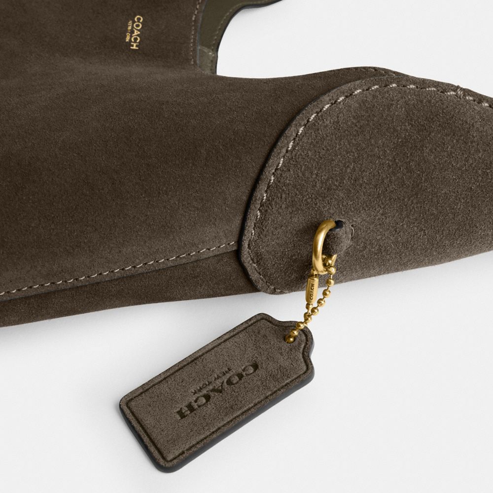 Brooklyn Shoulder Bag 28 Suede-Brass-Olive Suede-Brass-Olive