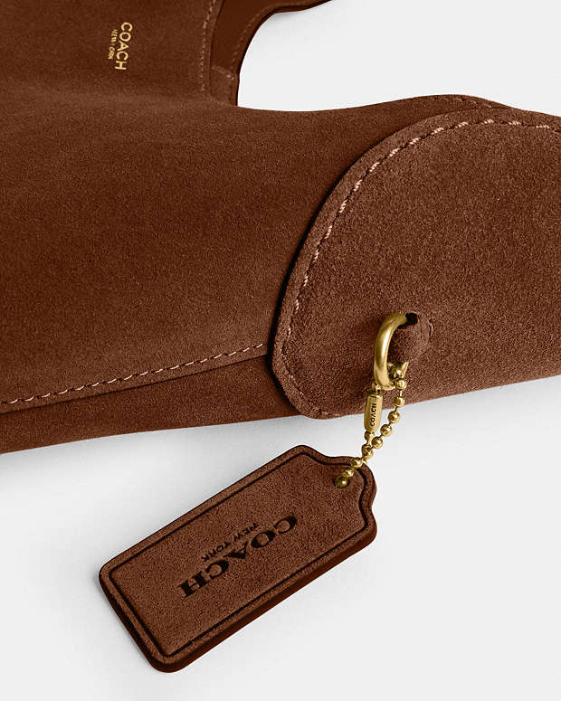 Brooklyn Shoulder Bag 28 Suede-Brass-Warm Brown Suede-Brass-Warm Brown