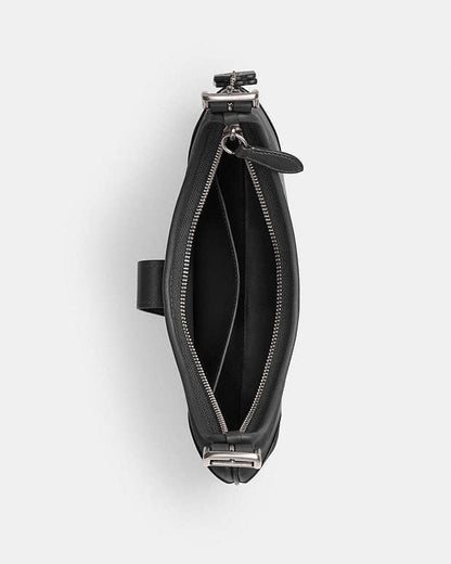 Hamptons Hobo Bag Glovetan Leather-Silver-Black Glovetan Leather-Silver-Black