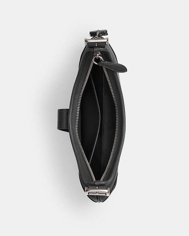 Hamptons Hobo Bag Glovetan Leather-Silver-Black Glovetan Leather-Silver-Black