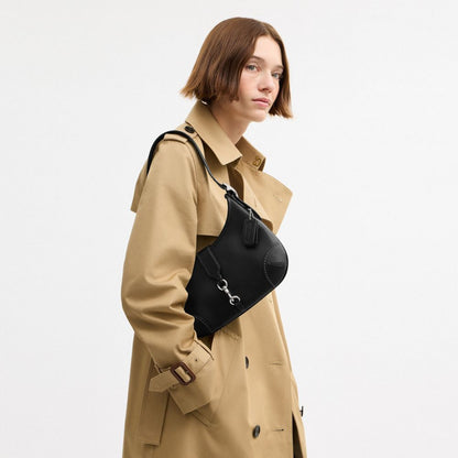 Coach Hamptons Hobo Bag Silver Black