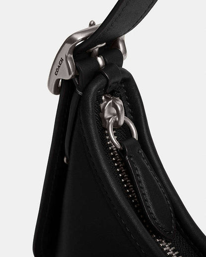 Hamptons Hobo Bag Glovetan Leather-Silver-Black Glovetan Leather-Silver-Black